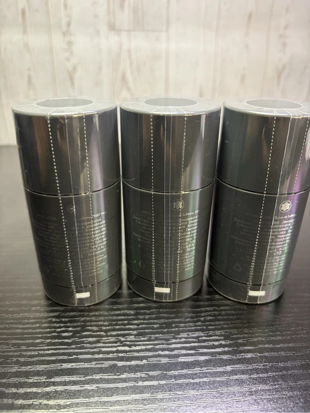 3 Pack Montblanc Explorer Men’s Deodorant Sticks - Charcoal Gray